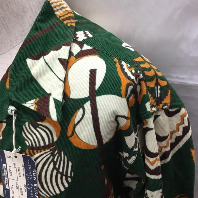 サンサーフ SUN SURF シャツ、ブラウス 長袖 SS27709 XL 総柄 緑 / グリーン /  メンズ USED 古着 中古 10108891