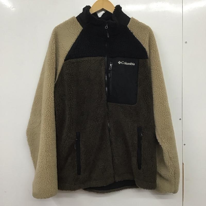 コロンビア Columbia ジャケット、上着 ジャケット、ブレザー 224 ae0918 ペックマンボウルII ジャケット ジップアップフリースジャケット XL ロゴ、文字 黒 / ブラック / X ベージュ / ベージュ / X 茶 / ブラウン /  メンズ USED 古着 中古 10138434