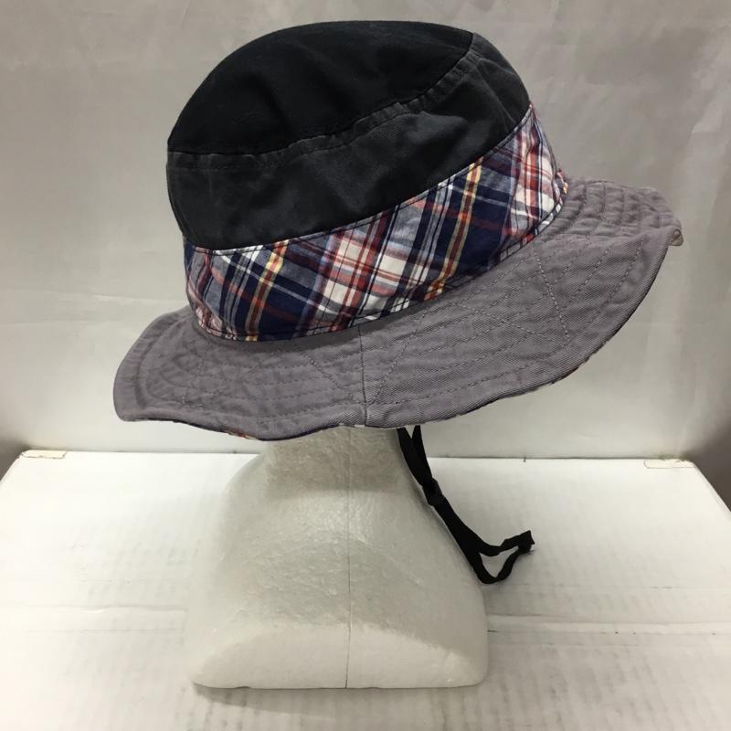 コロンビア Columbia 帽子 ハット 119 PU5036 チェック アウトドア ロゴ、文字 紺 / ネイビー /  メンズ USED 古着 中古 10109217