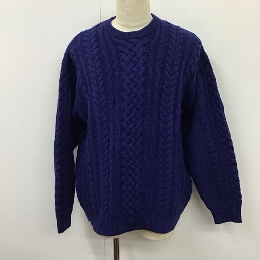 シュプリーム Supreme ニット、セーター 長袖 FW23 AppliqueCableKnitSweater 長袖ニットカットソー セーター L ロゴ、文字 青 / ブルー /  メンズ USED 古着 中古 10115366