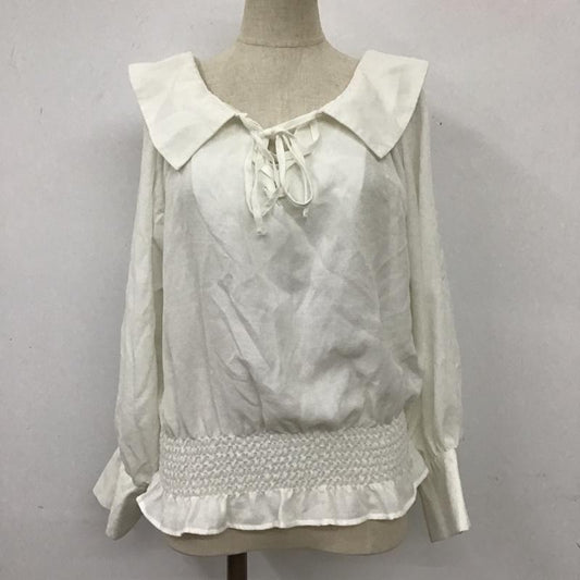 ムルーア MURUA シャツ、ブラウス 長袖 011820402801-01 ブラウス 長袖シャツ ワイドカラーシャツ カジュアルトップス FREE 無地 白 / ホワイト /  レディース USED 古着 中古 10105840