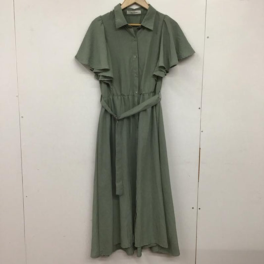 レイカズン Ray Cassin ワンピース ロングスカート 半袖ロングワンピース フレアスカート シャツワンピース FREE 無地 緑 / グリーン /  レディース USED 古着 中古 10134192
