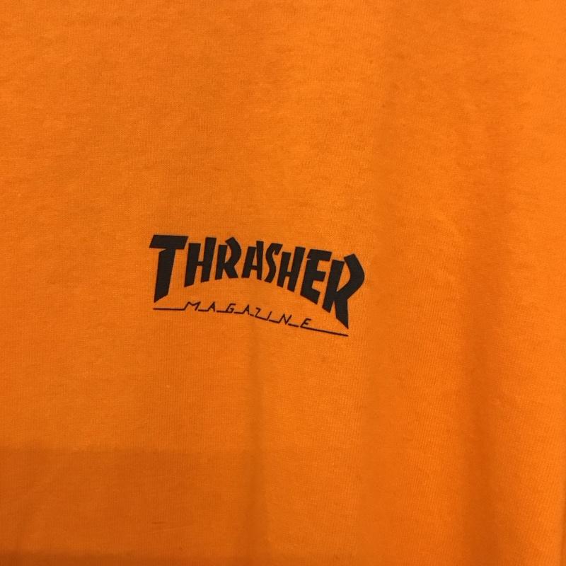スラッシャー THRASHER Tシャツ 半袖 THMM-006 MAGAZINE COVER バックラバープリントTシャツ ビックシルエット L プリント 橙 / オレンジ /  メンズ USED 古着 中古 10134548