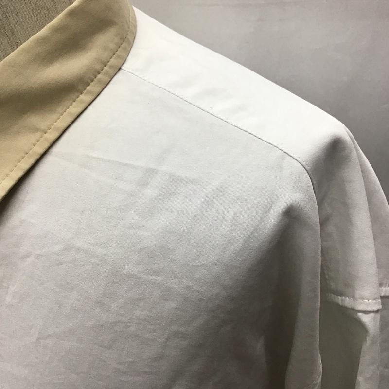 古着 USED シャツ、ブラウス 半袖 et220346 ビッグシルエットリラクシング5分袖クレリックシャツ ETELIO M 無地 ベージュ / ベージュ / X アイボリー / アイボリー /  メンズ USED 古着 中古 10117041