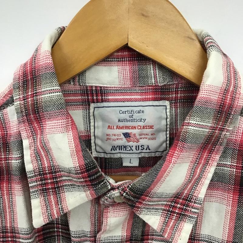 アヴィレックス AVIREX シャツ、ブラウス 長袖 長袖シャツ チェックシャツ カラーシャツ L チェック マルチカラー / マルチカラー /  メンズ USED 古着 中古 10130495