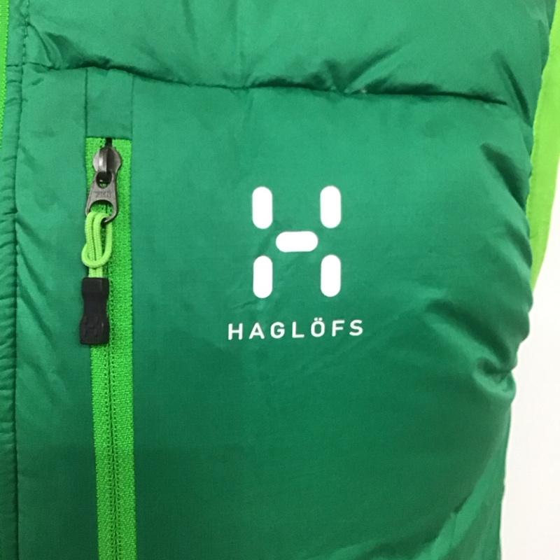 ホグロフス HAGLOFS ベスト ベスト ダウンベスト ノースリーブカットソー ジップアップジャケット S ロゴ、文字 緑 / グリーン /  メンズ USED 古着 中古 10106811