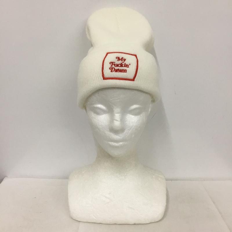 エム M 帽子 ニット帽 ロゴ、文字 白 / ホワイト /  メンズ USED 古着 中古 10138028