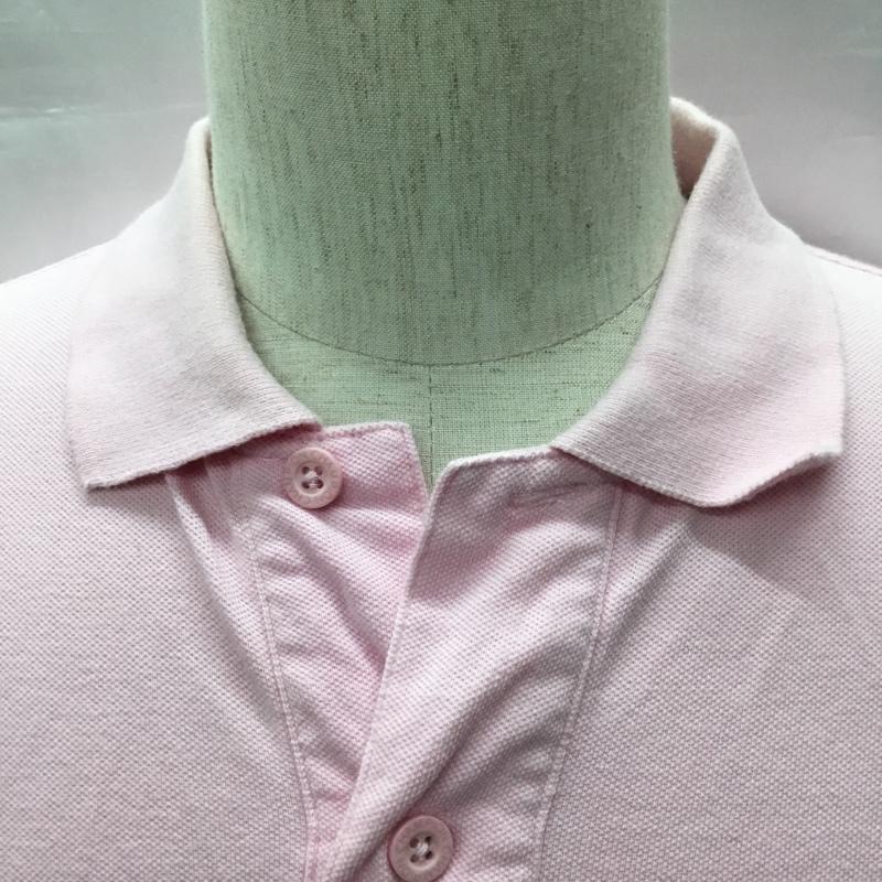 チャンピオン Champion ポロシャツ 半袖 半袖ポロシャツ カラーシャツ 半袖カットソー M ロゴ、文字 桃 / ピンク /  メンズ USED 古着 中古 10115033