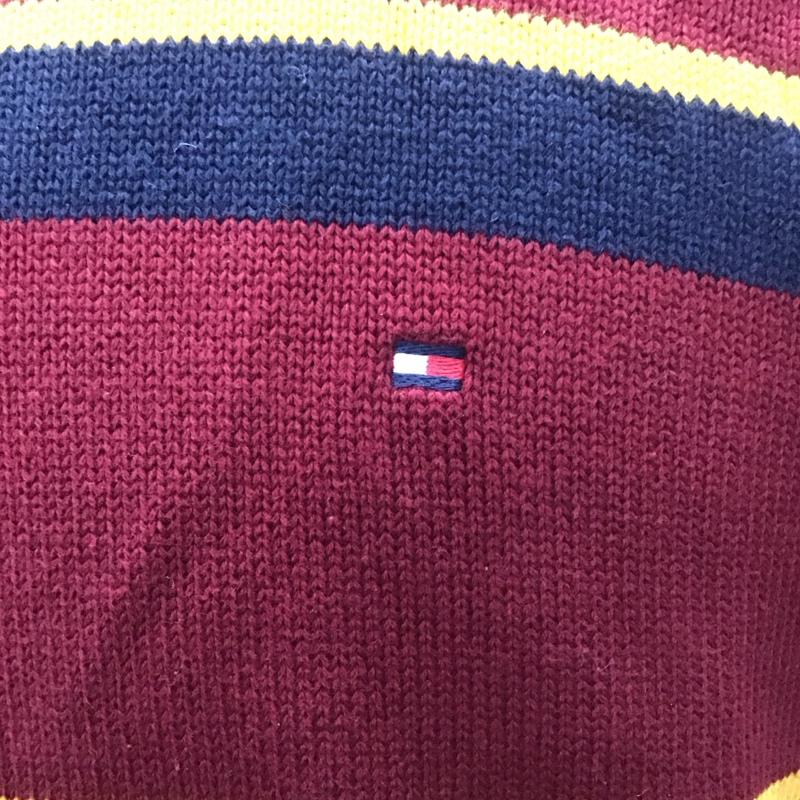 トミーヒルフィガー TOMMY HILFIGER ニット、セーター 長袖 長袖ニットカットソー クルーネックカットソー セーター ボーダーニットカットソー L ボーダー柄 マルチカラー / マルチカラー /  メンズ USED 古着 中古 10111325