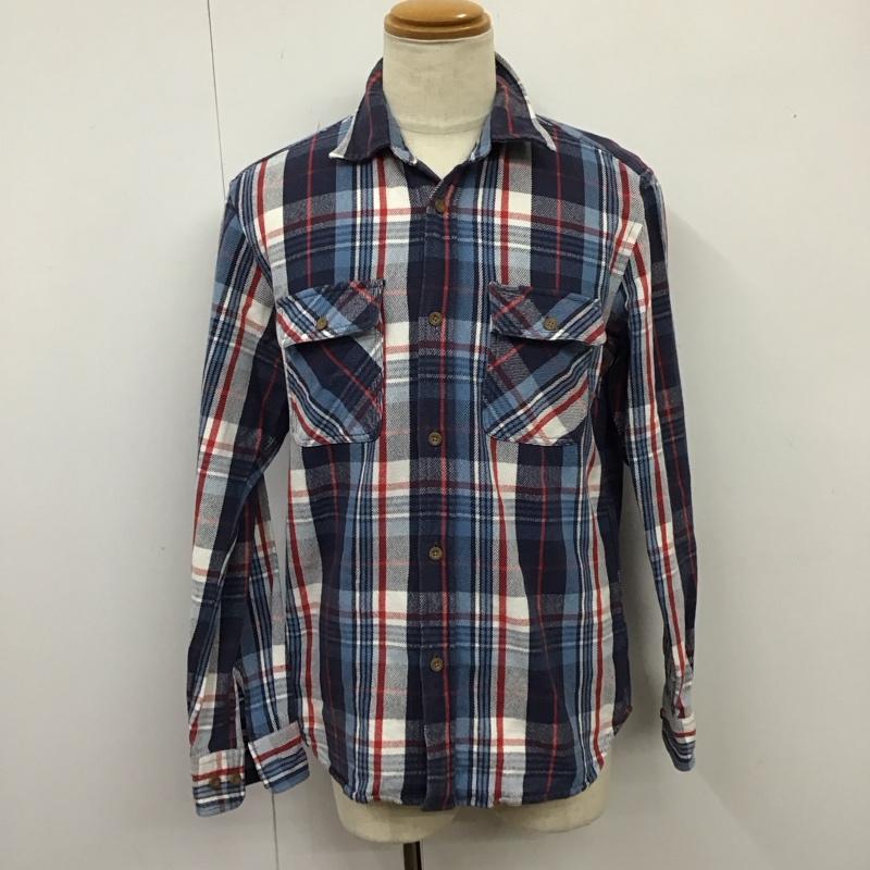 アヴィレックス AVIREX シャツ、ブラウス 長袖 6155164 ネルシャツ XL チェック 白 / ホワイト / X 青 / ブルー / X 紺 / ネイビー / X 赤 / レッド /  メンズ USED 古着 中古 10115603