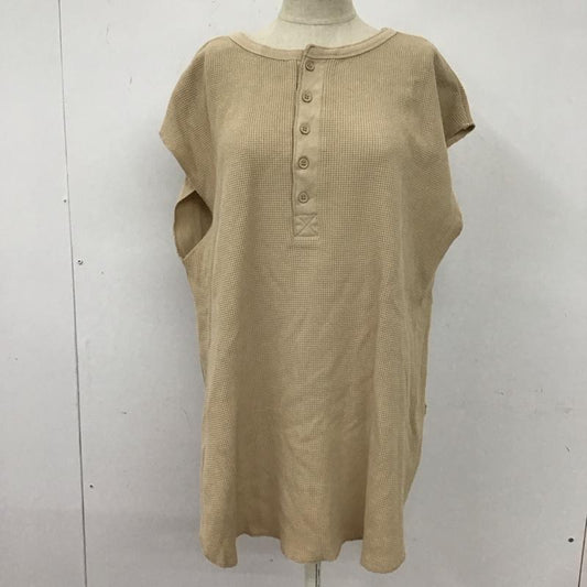 ローリーズファーム LOWRYS FARM カットソー 半袖 LF619007AD ワッフルヘンリーフレンチスリーブ 前後着用可能 ノースリーブカットソー FREE 無地 ベージュ / ベージュ /  レディース USED 古着 中古 10109952