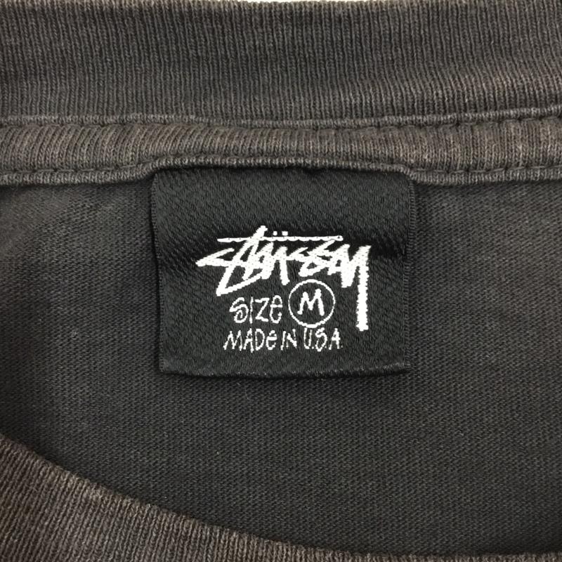 ステューシー STUSSY カットソー 長袖 長袖カットソー プリントTシャツ クルーネックカットソー ロングスリーブカットソー M ロゴ、文字 黒 / ブラック /  メンズ USED 古着 中古 10106594