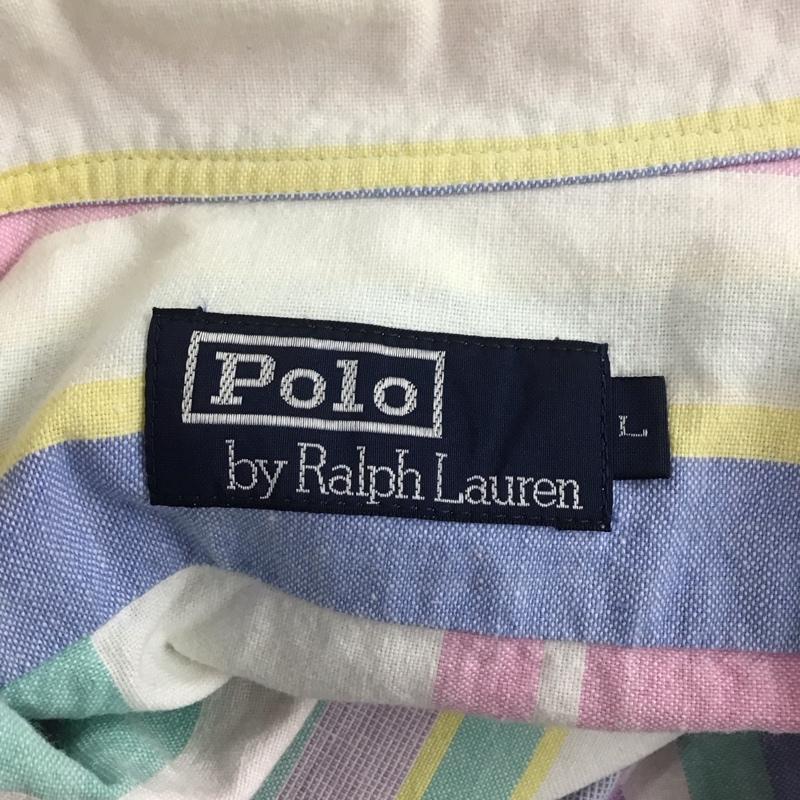 ポロバイラルフローレン Polo by RALPH LAUREN シャツ、ブラウス 半袖 半袖シャツ ストライプシャツ カラーシャツ カジュアルシャツ L ストライプ マルチカラー / マルチカラー /  メンズ USED 古着 中古 10106603