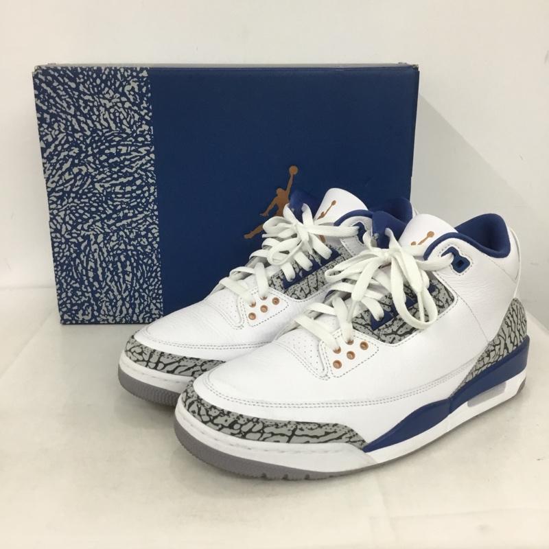 ナイキ NIKE スニーカー スニーカー CT8532-148 AIR JORDAN 3 RETRO 27.5cm 箱有 27.5cm ワンポイント 白 / ホワイト / X 青 / ブルー / X 灰 / グレー /  メンズ USED 古着 中古 10143913