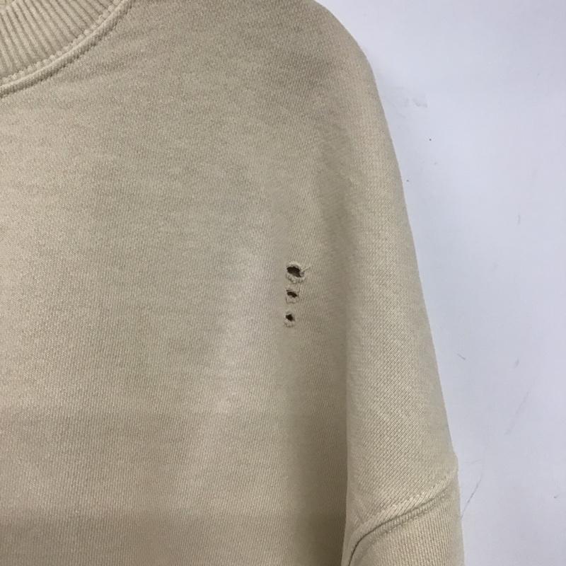 ザラ ZARA トレーナー 長袖 長袖トレーナー スウェット クルーネック プルオーバー M ロゴ、文字 ベージュ / ベージュ /  メンズ USED 古着 中古 10146197