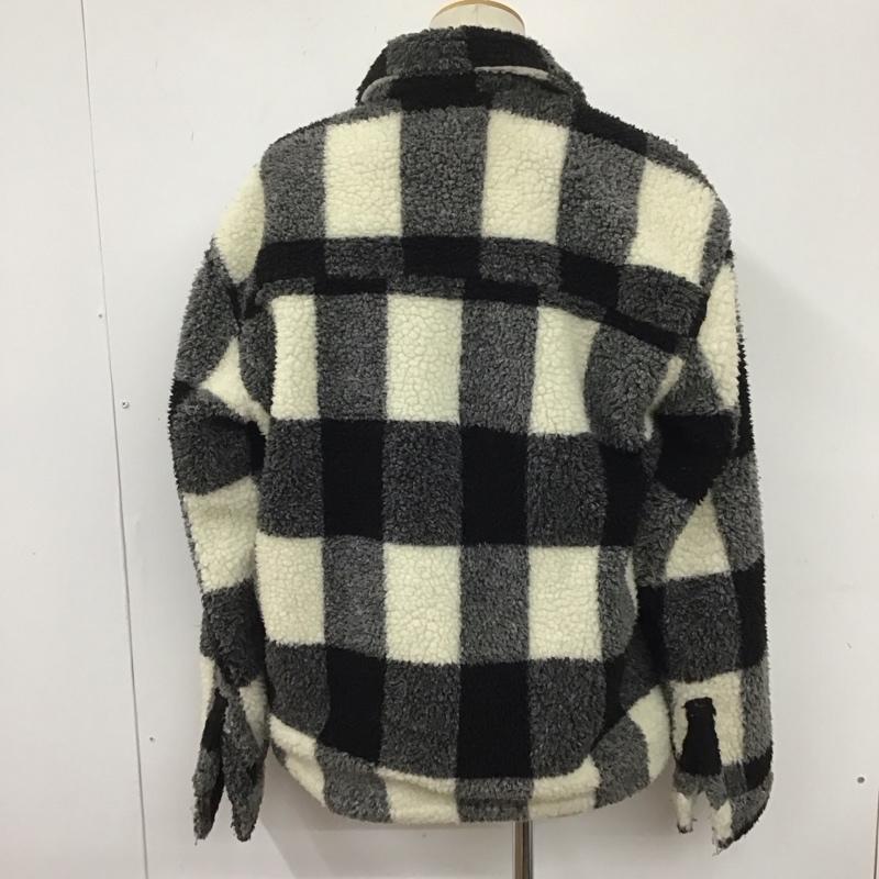 ザラ ZARA ジャケット、上着 ジャンパー、ブルゾン フリースジャケット カラージャケット チェックシャツ 前ボタン L チェック 白 / ホワイト / X 黒 / ブラック /  メンズ USED 古着 中古 10108685