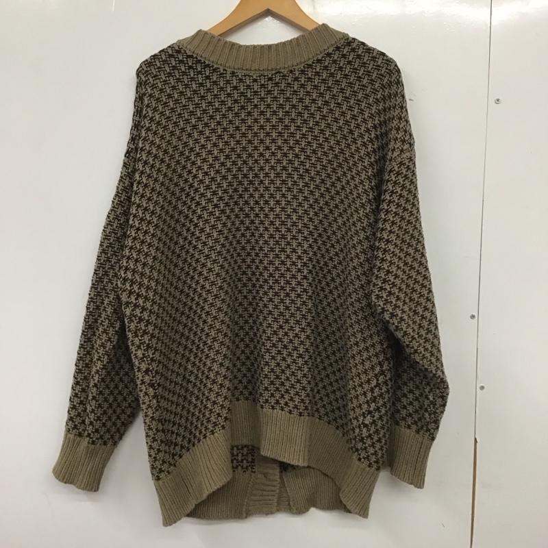 フリークスストア FREAK S STORE カーディガン 長袖 F21-TKK-06 Vネック FREE 無地 黒 / ブラック / X 茶 / ブラウン /  レディース USED 古着 中古 10139238