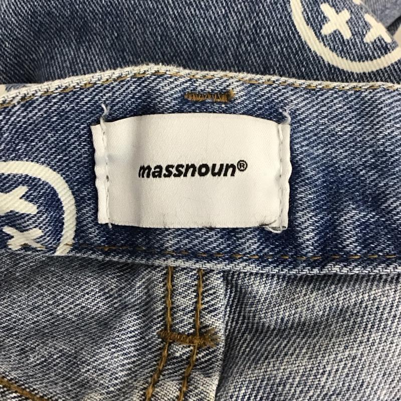 マスノウン MASSNOUN パンツ デニム、ジーンズ デニムパンツ ジーンズ ワイドパンツ カジュアルパンツ S プリント インディゴ / インディゴ /  メンズ USED 古着 中古 10110878