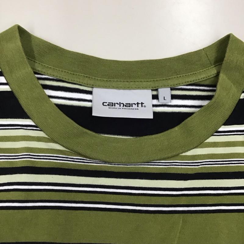 カーハート Carhartt Tシャツ 半袖 I031603 LAFFERTY T-SHIRT マルチボーダー クルーネック L ボーダー柄 マルチカラー / マルチカラー /  メンズ USED 古着 中古 10122614