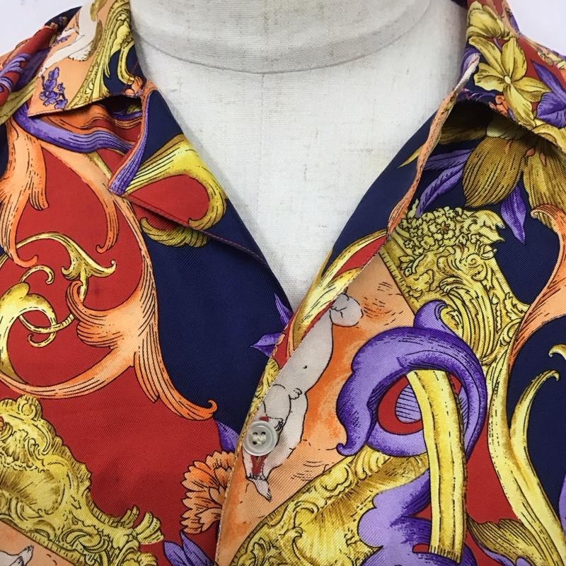 ヴェルサーチ VERSACE シャツ、ブラウス 半袖 08304255 V2 シルク 開襟 オープンカラー M 総柄 マルチカラー / マルチカラー /  メンズ USED 古着 中古 10120188
