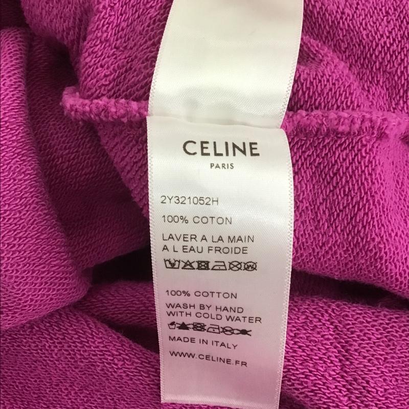 セリーヌ CELINE パーカー 長袖 2y321052h 21SS CLASSICLOGOLOOSESWEATSHIRT エディスリマン パーカー L ロゴ、文字 桃 / ピンク /  メンズ USED 古着 中古 10106204