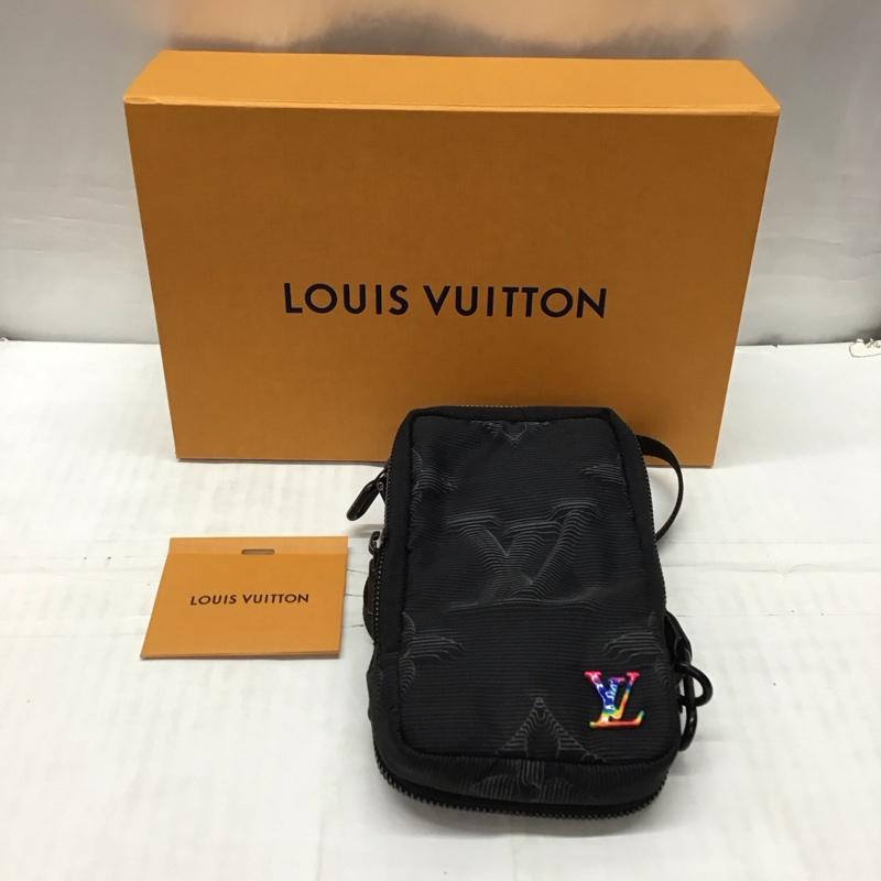 ルイヴィトン LOUIS VUITTON ショルダーバッグ ショルダーバッグ ダブルフォン ポーチ 箱有 総柄 黒 / ブラック /  メンズ USED 古着 中古 10115660