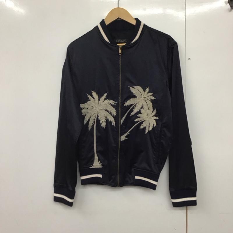 ザラメン ZARA MAN ジャケット、上着 ジャンパー、ブルゾン ジップアップジャケット スカジャン アウター S 刺繍 紺 / ネイビー /  メンズ USED 古着 中古 10141509