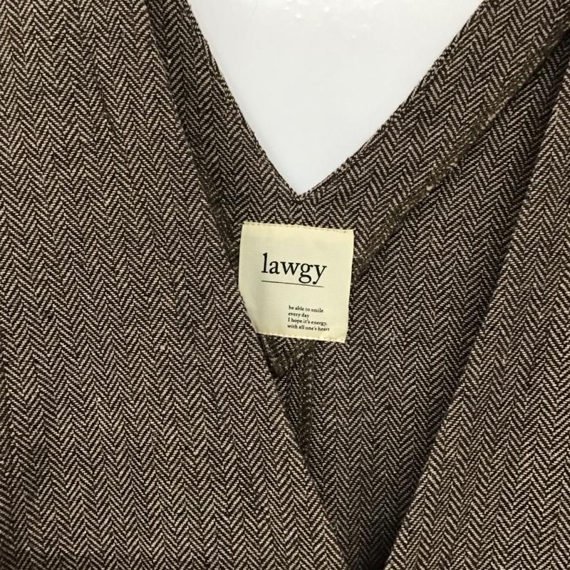 ラウジー lawgy ワンピース ロングスカート 0221030503 ノースリーブ ヘリンボーン ロングベスト FREE 無地 茶 / ブラウン /  レディース USED 古着 中古 10142226