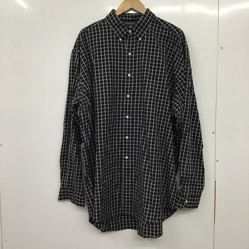 ラルフローレン RALPHLAUREN シャツ、ブラウス 長袖 長袖シャツ チェックシャツ カラーシャツ ボタンダウンシャツ XL チェック 黒 / ブラック / X 白 / ホワイト /  メンズ USED 古着 中古 10136710