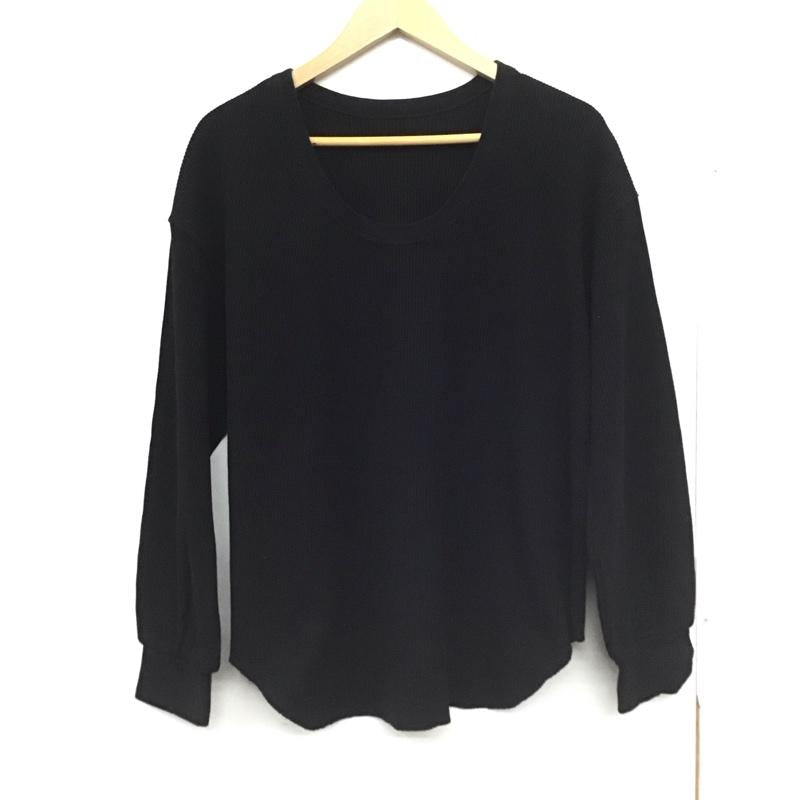 ミラオーウェン Mila Owen カットソー 長袖 09WCT221160 1 無地 黒 / ブラック /  レディース USED 古着 中古 10148595