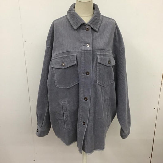 ザラ ZARA ジャケット、上着 ジャケット、ブレザー 8372 223 802 コーデュロイ シャツジャケット M 無地 灰 / グレー /  レディース USED 古着 中古 10124993