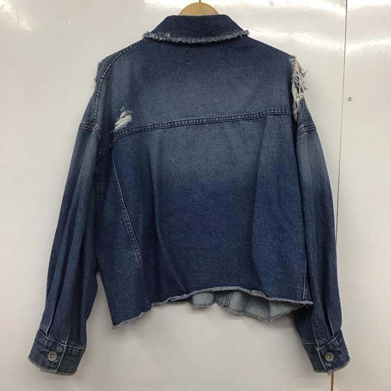 ジーナシス JEANASIS ジャケット、上着 ジャケット、ブレザー デニムジャケット Gジャン アウター カジュアルジャケット FREE ダメージ加工 インディゴ / インディゴ /  レディース USED 古着 中古 10145457