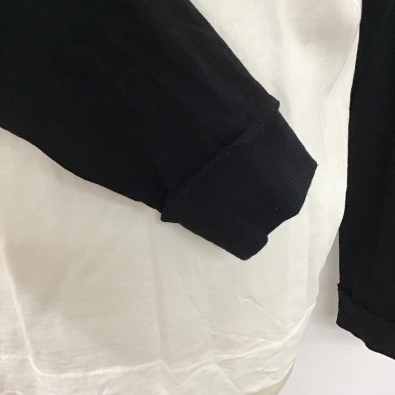 古着 USED カットソー 長袖 長袖カットソー クルーネックカットソー ロングスリーブカットソー プリントTシャツ M 無地 白 / ホワイト / X 黒 / ブラック /  メンズ USED 古着 中古 10114681