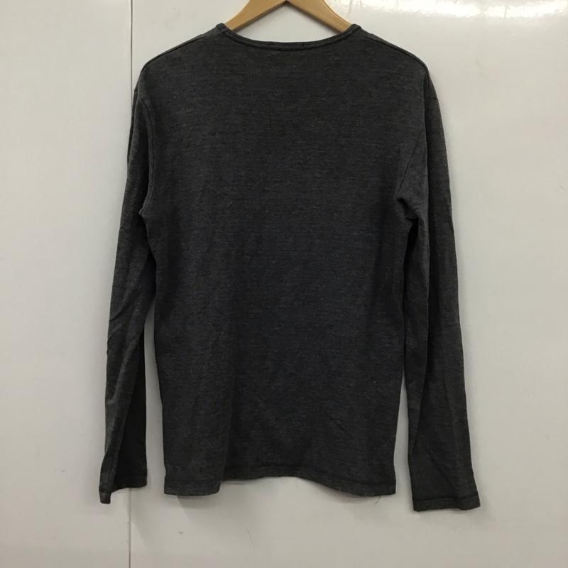 バーバリーブラックレーベル BURBERRY BLACK LABEL カットソー 長袖 長袖カットソー クルーネックカットソー プリントカットソー 3 ロゴ、文字 灰 / グレー /  メンズ USED 古着 中古 10130833