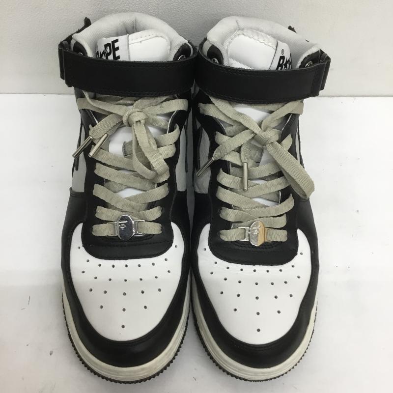 アベイシングエイプ A BATHING APE スニーカー スニーカー BAPE STA MID SAX M191010 28.0cm ロゴ、文字 白 / ホワイト / X 灰 / グレー / X 黒 / ブラック /  メンズ USED 古着 中古 10107080
