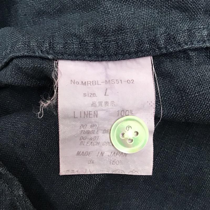 マニュアル アルファベット MANUAL ALPHABET シャツ、ブラウス 長袖 長袖シャツ プルオーバーシャツ 長袖カットソー L 無地 紺 / ネイビー /  メンズ USED 古着 中古 10116191