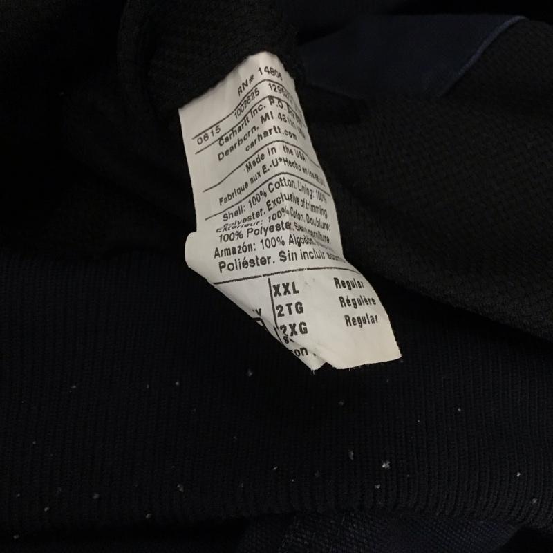 カーハート Carhartt ジャケット、上着 ジャンパー、ブルゾン ジップアップジャケット ジャンパー アウター パーカー XXL ロゴ、文字 紺 / ネイビー /  メンズ USED 古着 中古 10112083