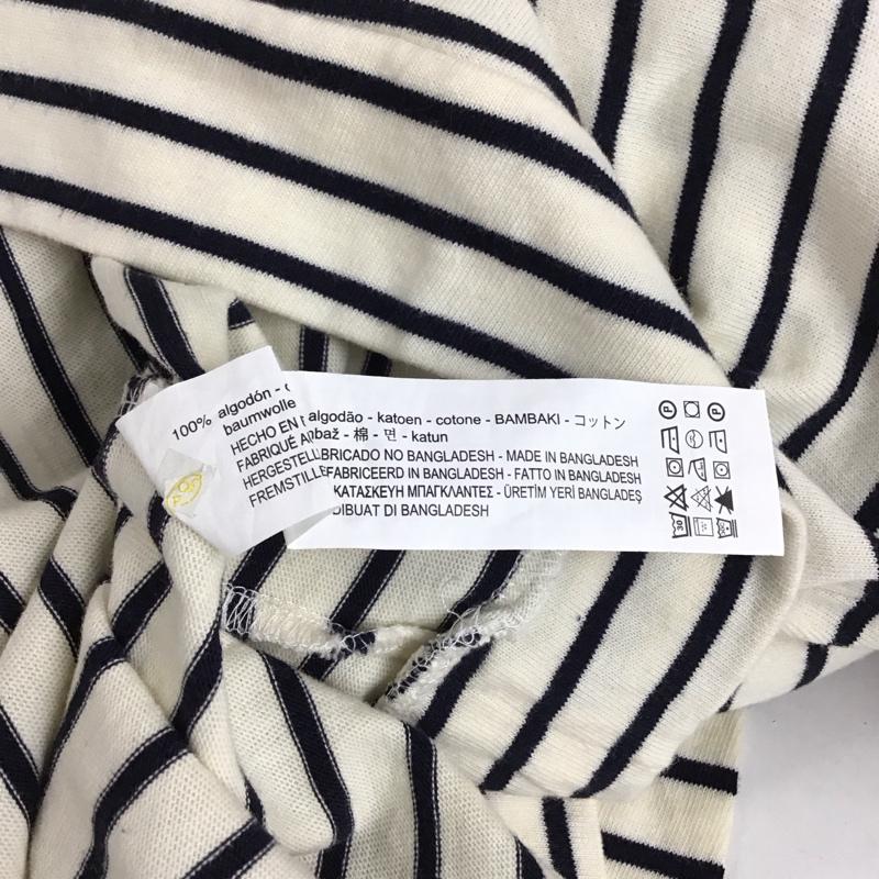 ザラ ZARA Tシャツ 長袖 3253 272 060 ロンT S ボーダー柄 アイボリー / アイボリー / X 紺 / ネイビー /  レディース USED 古着 中古 10118234