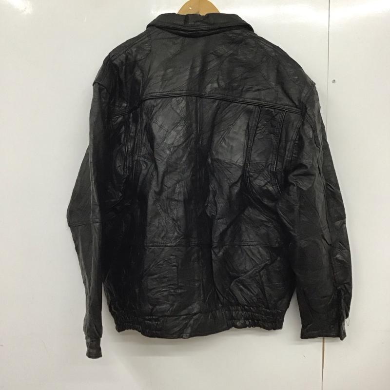 古着 USED ジャケット、上着 ジャケット、ブレザー レザージャケット ジップアップジャケット アウター XXL 無地 黒 / ブラック /  メンズ USED 古着 中古 10132078