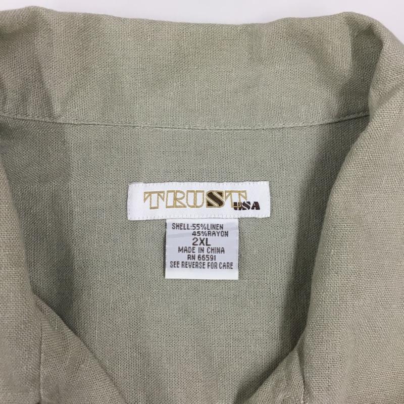 古着 USED シャツ、ブラウス 半袖 半袖シャツ カラーシャツ 半袖カットソー 無地シャツ XXL 無地 ベージュ / ベージュ /  メンズ USED 古着 中古 10122925