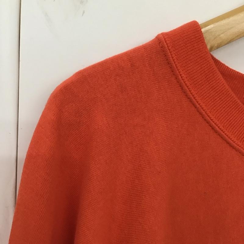 チャンピオン Champion カットソー 長袖 c3-t411 リバースウィーブRロングスリーブTシャツ 長袖カットソー クルーネック XL ロゴ、文字 橙 / オレンジ /  メンズ USED 古着 中古 10130069