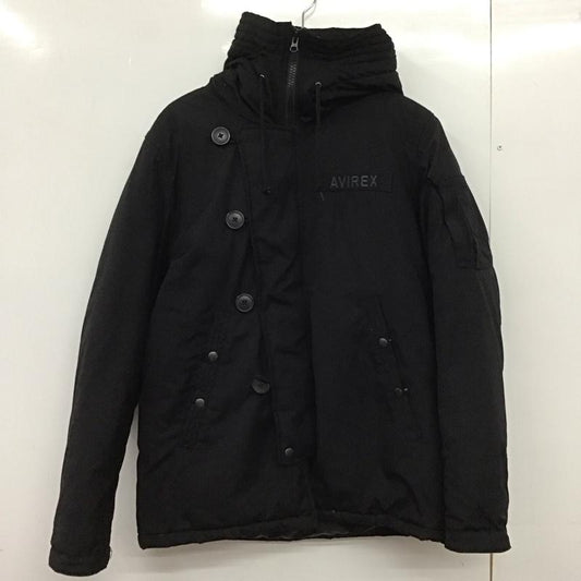 アヴィレックス AVIREX U.S.A. ジャケット、上着 ジャンパー、ブルゾン ジップアップジャケット パーカージャケット アウター L ロゴ、文字 黒 / ブラック /  メンズ USED 古着 中古 10149139