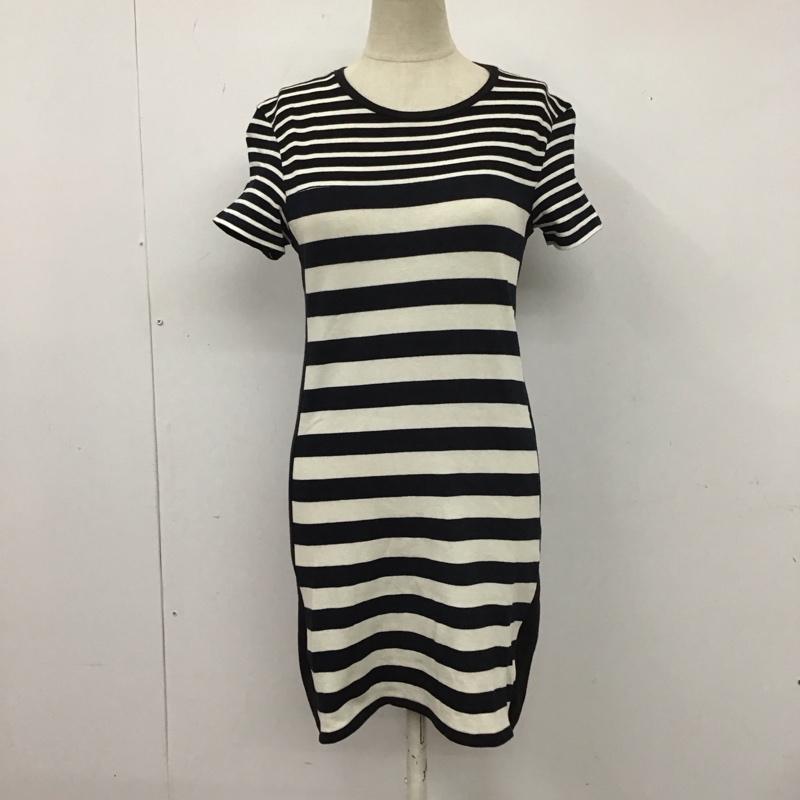ザラ ZARA ワンピース ミニスカート 0085 082 093 半袖 S ボーダー柄 白 / ホワイト / X 黒 / ブラック / X 紺 / ネイビー /  レディース USED 古着 中古 10122899