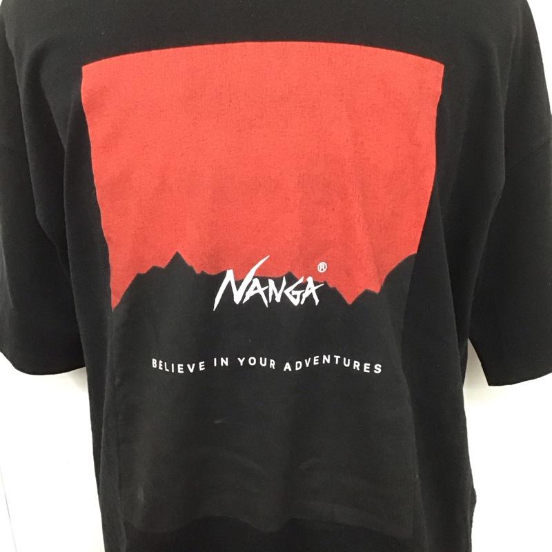 ナンガ NANGA Tシャツ 半袖 半袖カットソー プリントTシャツ クルーネックカットソー FREE プリント 黒 / ブラック /  メンズ USED 古着 中古 10126657