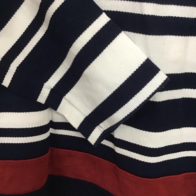 ブラックレーベルクレストブリッジ BLACK LABEL CRESTBRIDGE カットソー 長袖 長袖カットソー ボーダープリントカットソー クルーネック M ボーダー柄 白 / ホワイト / X 紺 / ネイビー /  メンズ USED 古着 中古 10132301