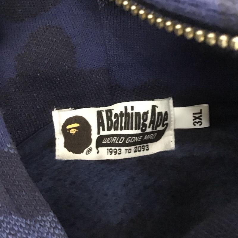 アベイシングエイプ A BATHING APE パーカー 長袖 長袖 総柄 青 / ブルー /  メンズ USED 古着 中古 10107413