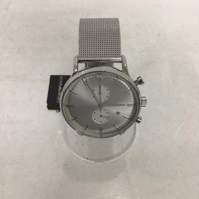 エンポリオアルマーニ EMPORIO ARMANI 腕時計 アナログ（クォーツ式） AR-0390 メッシュ ロゴ、文字 銀 / シルバー /  メンズ USED 古着 中古 10134076