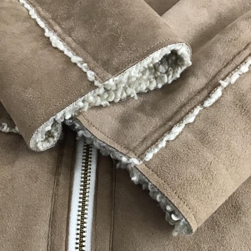 ローリーズファーム LOWRYS FARM コート コート一般 LF717030AD 裏ボア ノーカラー フルジップ M 無地 茶 / ブラウン /  レディース USED 古着 中古 10142253