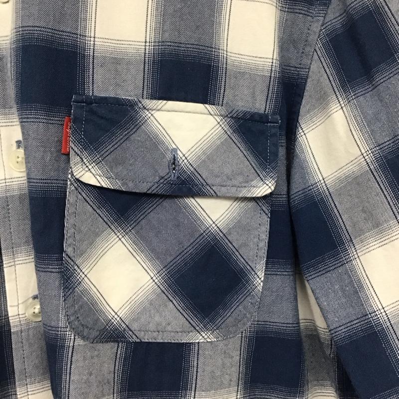 シュプリーム Supreme シャツ、ブラウス 長袖 コットン ワークシャツ M チェック 青 / ブルー / X 白 / ホワイト /  メンズ USED 古着 中古 10146352