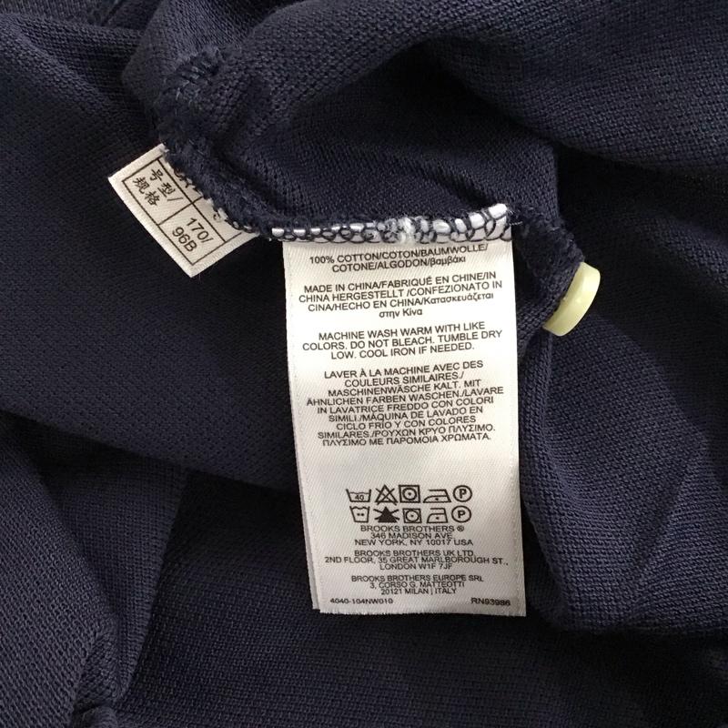 ブルックスブラザーズ BROOKS BROTHERS ポロシャツ 半袖 半袖ポロシャツ カラーシャツ 半袖カットソー S ロゴ、文字 紺 / ネイビー /  メンズ USED 古着 中古 10149615